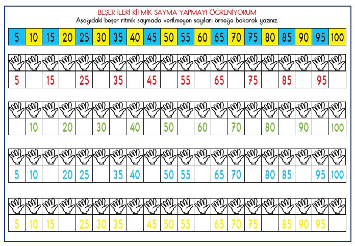 Beşer ritmik sayma öğreniyorum