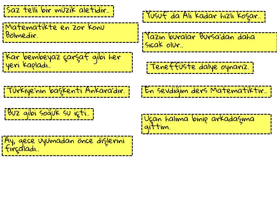 4. SINIF TÜRKÇE CÜMLE BİLGİSİ ÇALIŞMASI