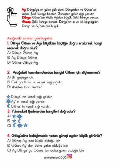 Gökcisimleri ve Değerlendirme Testleri