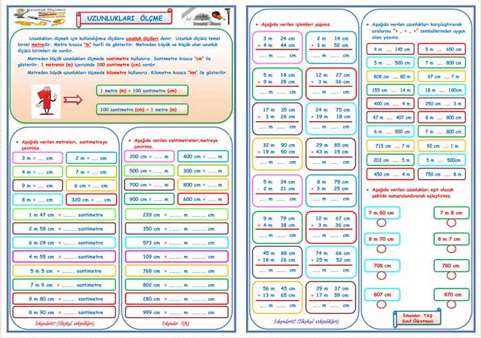 3. SINIF MATEMATİK UZUNLUK ÖLÇÜLERİ