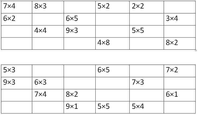 ÇARPMA TOMBALASI ( 1, 2, 3, 4, 5 ile)