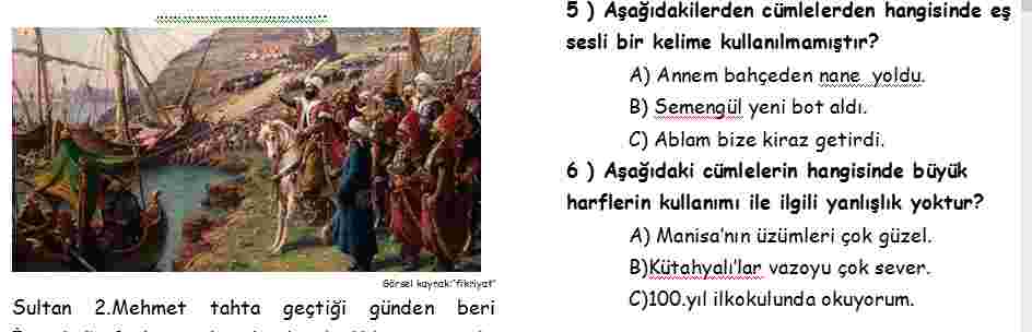 3.SINIF SENE SONU DEĞERLENDİRME SINAVI