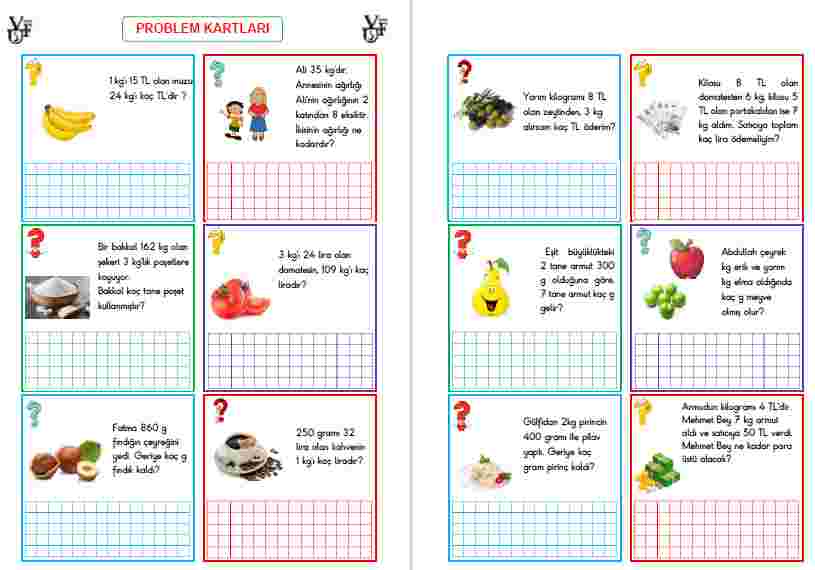 PROBLEM KARTLARI 2- TARTMA KONUSU