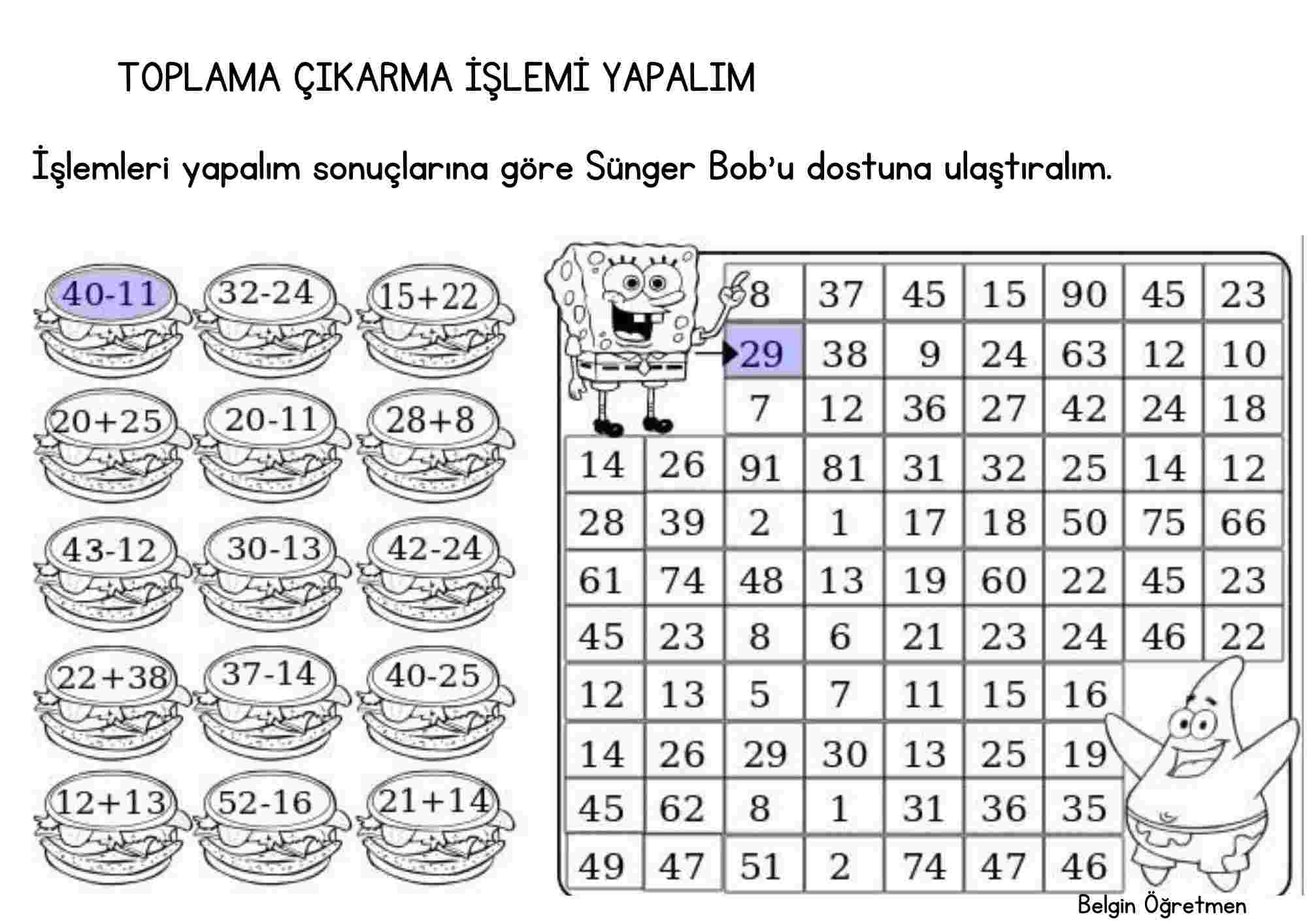 Toplama Çıkarma Bulmacası