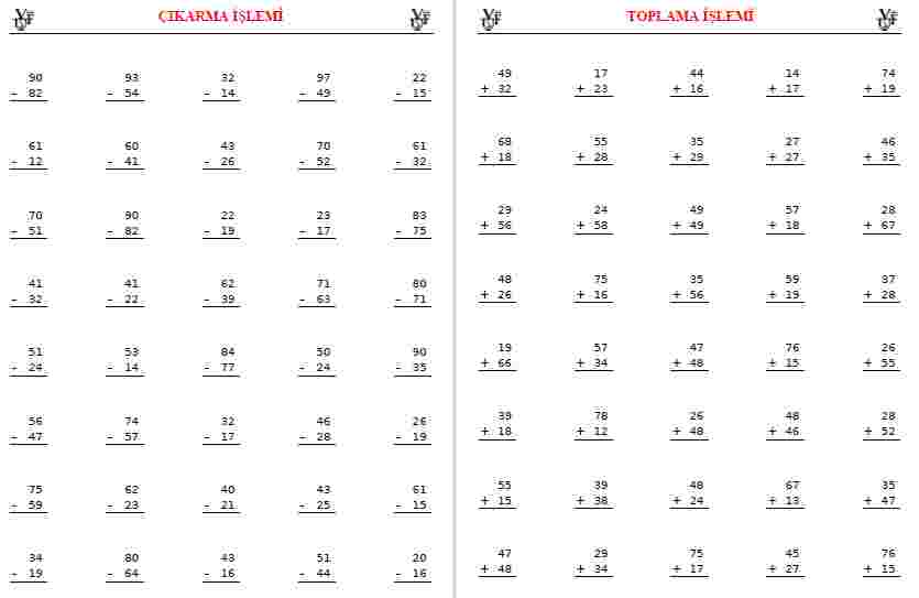 TOPLAMA- ÇIKARMA İŞLEMİ TEKRAR