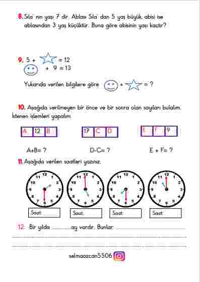 Telafi Eğitimi Matematik Problemleri 2