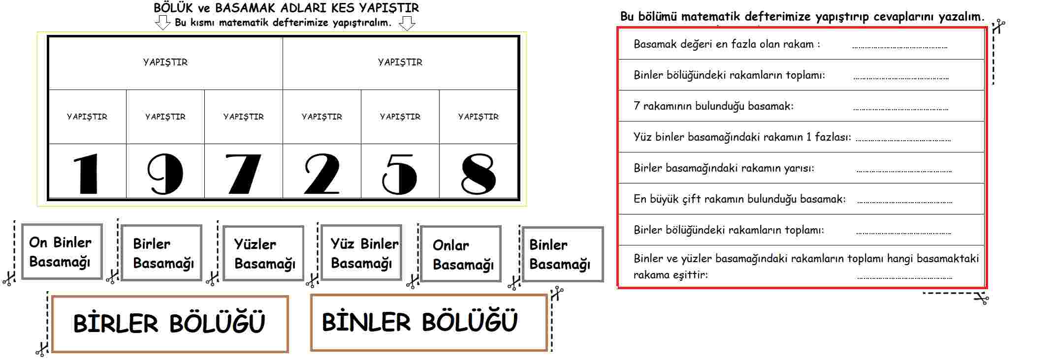 4. SINIF MATEMATİK KES-YAPIŞTIR