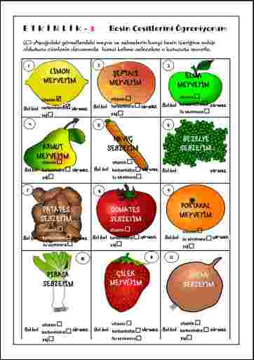 Besin Çeşitlerini Öğreniyorum-3