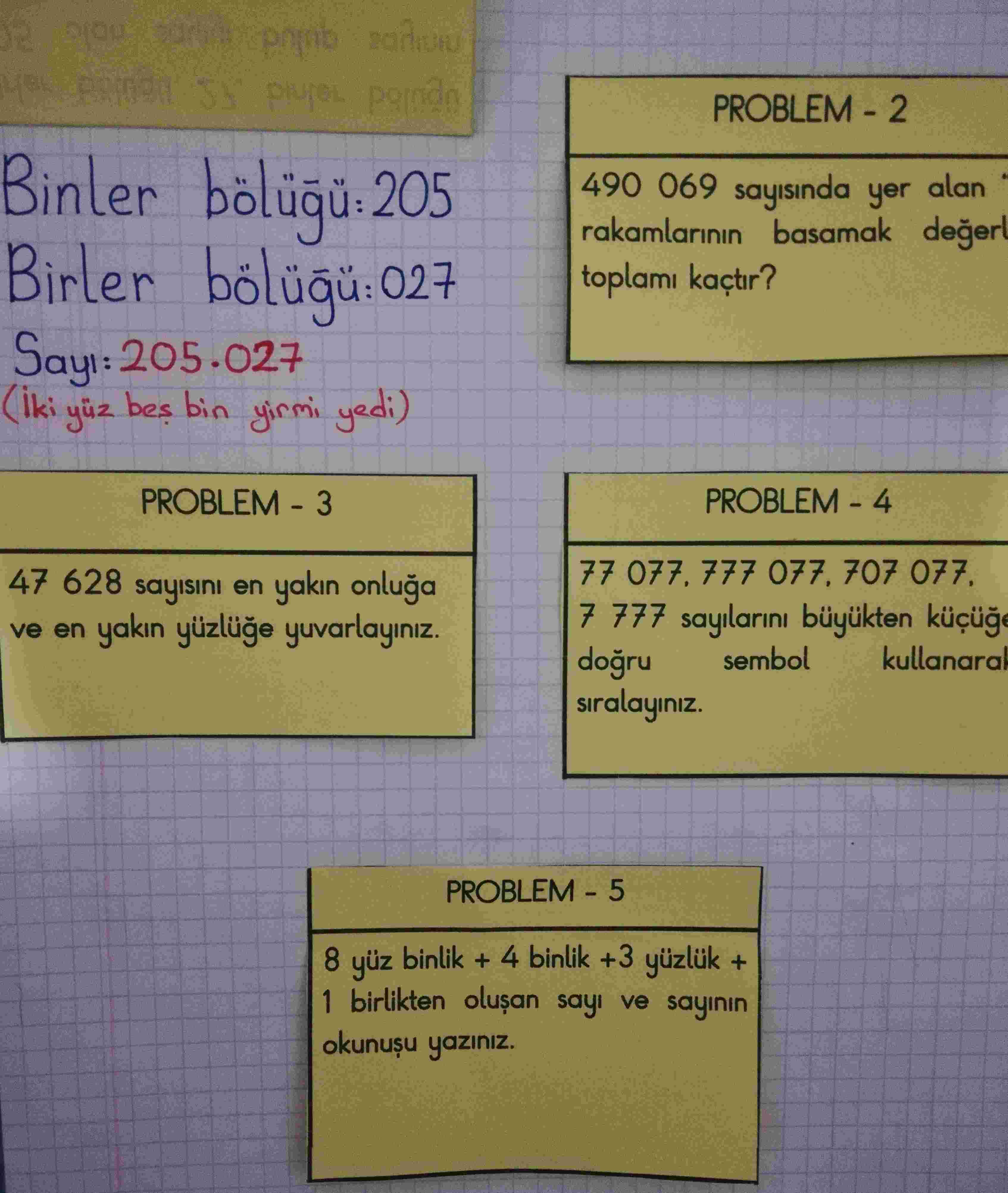 Doğal Sayılarla İlgili Problemler