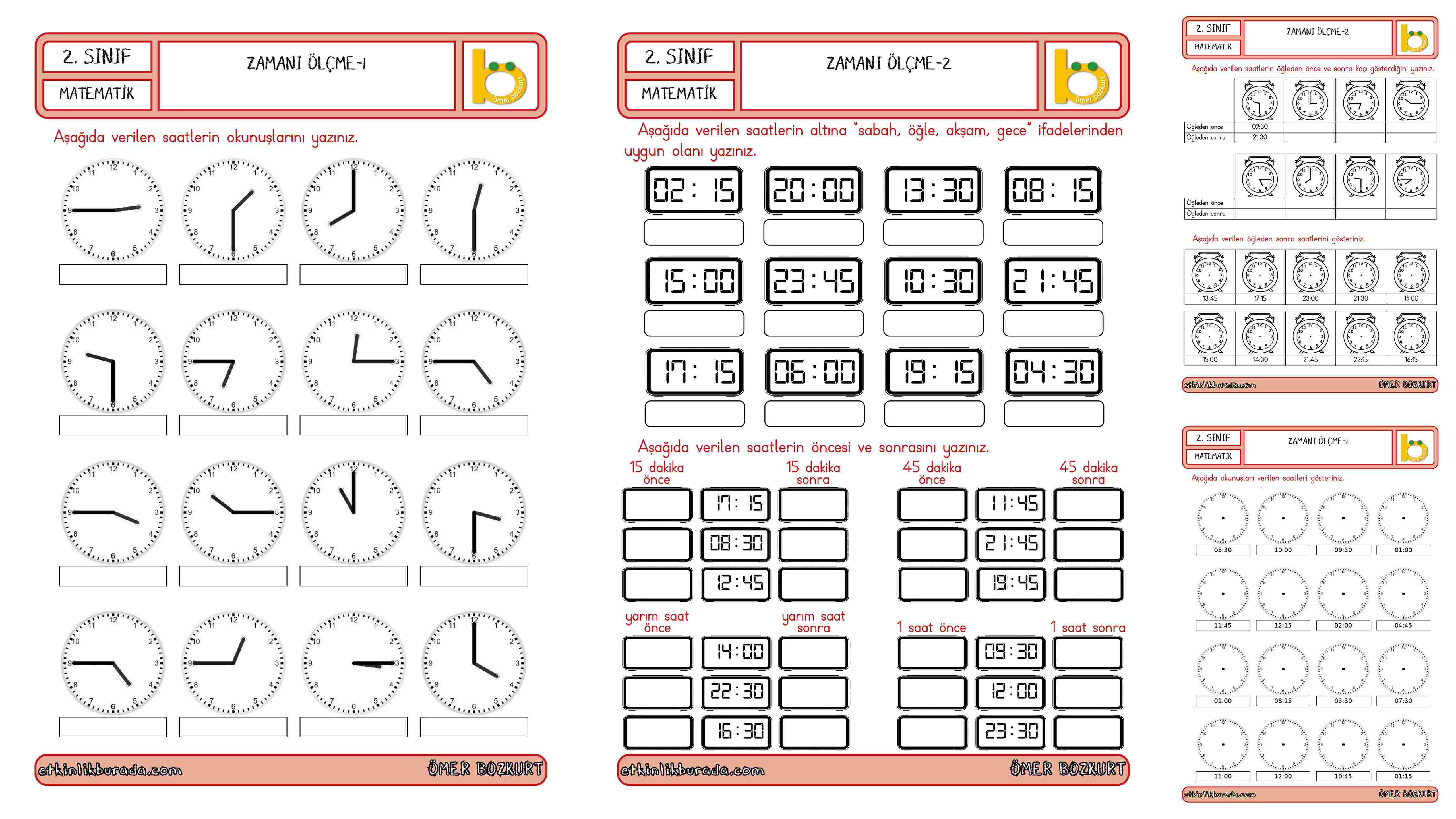 2. Sınıf Matematik Zamanı Ölçme