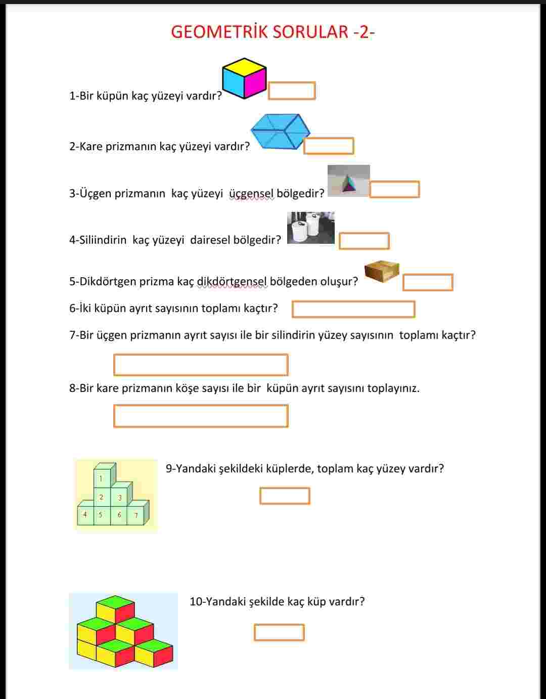 İkinci sınıf geometrik cisimler