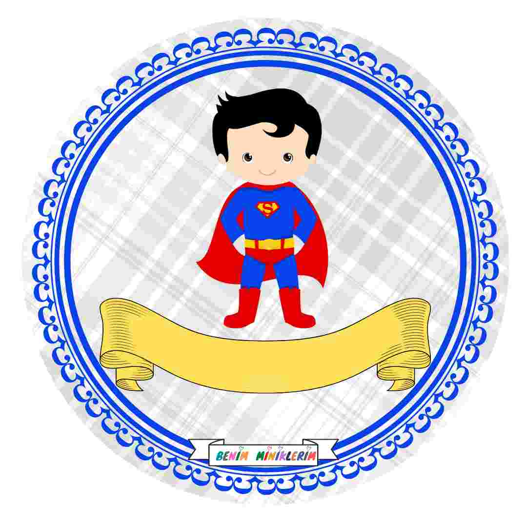 Süper Kahramanlar - Sıra Etiketi / Yaka Kartı - Erkek Çocuk