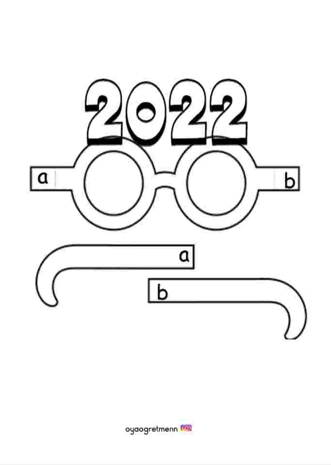 2022 yeni yıl gözlük şablonu